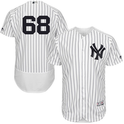 Yankees #68 Dellin Betances White Strip Flexbase Authentic Collection Stitched MLB Jersey